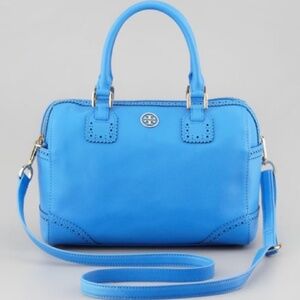 Tory Burch Periwinkle Baby Blue Robinson Satchel Saffiano Leather
